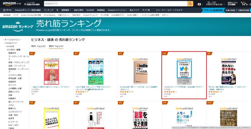 Twitterボットで不労所得！完全自動マネタイズ【副業実験室】が無料キャンペーンで「ビジネス・経済」のカテゴリでも売れ筋ランキング4位に